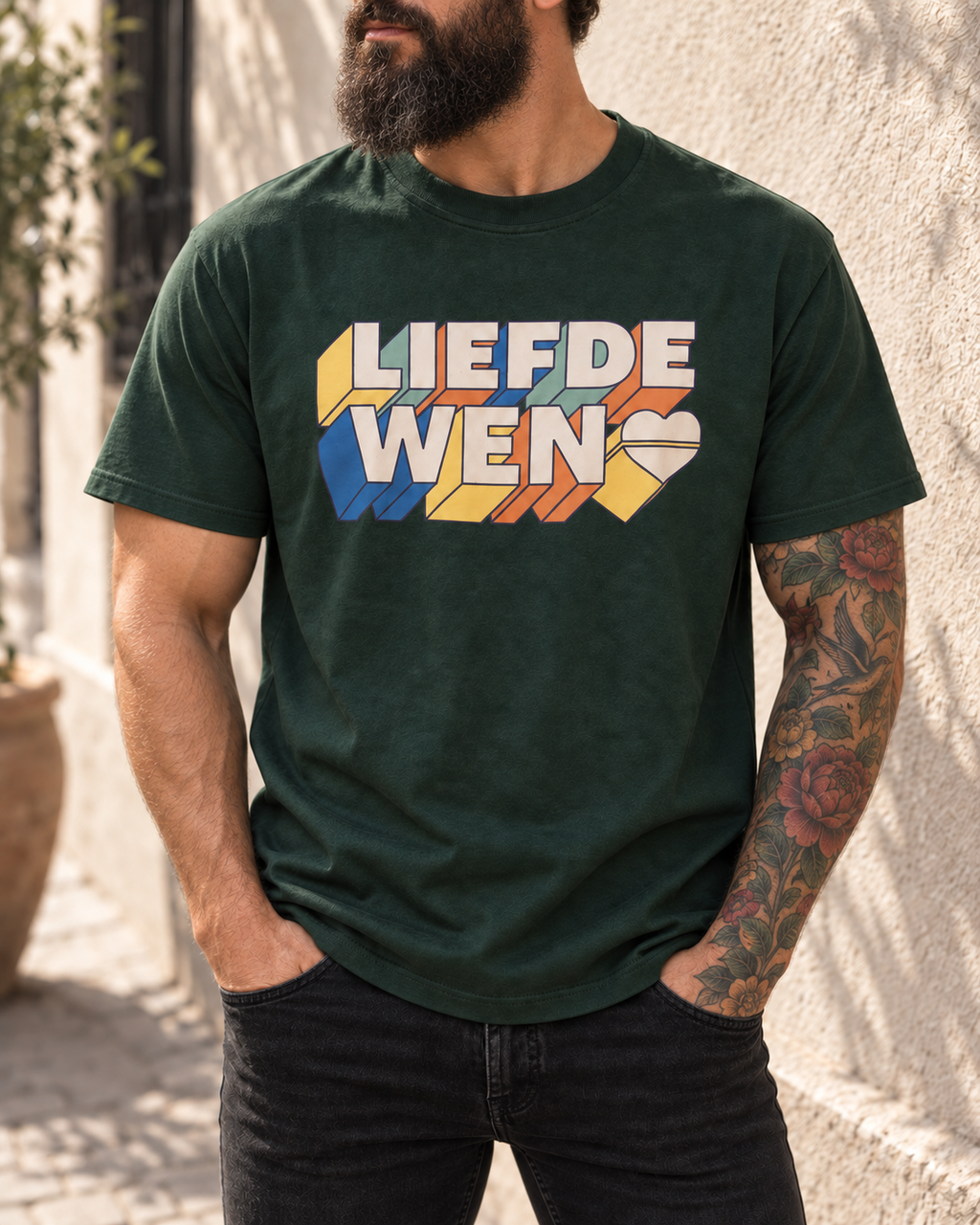 The Bold and The Blocky Tee - Forest Green