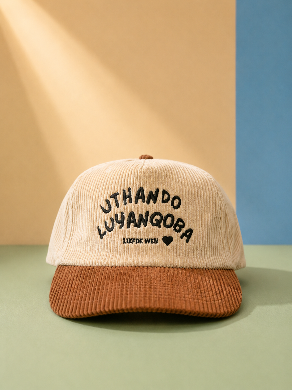 Beige Corduroy Caps