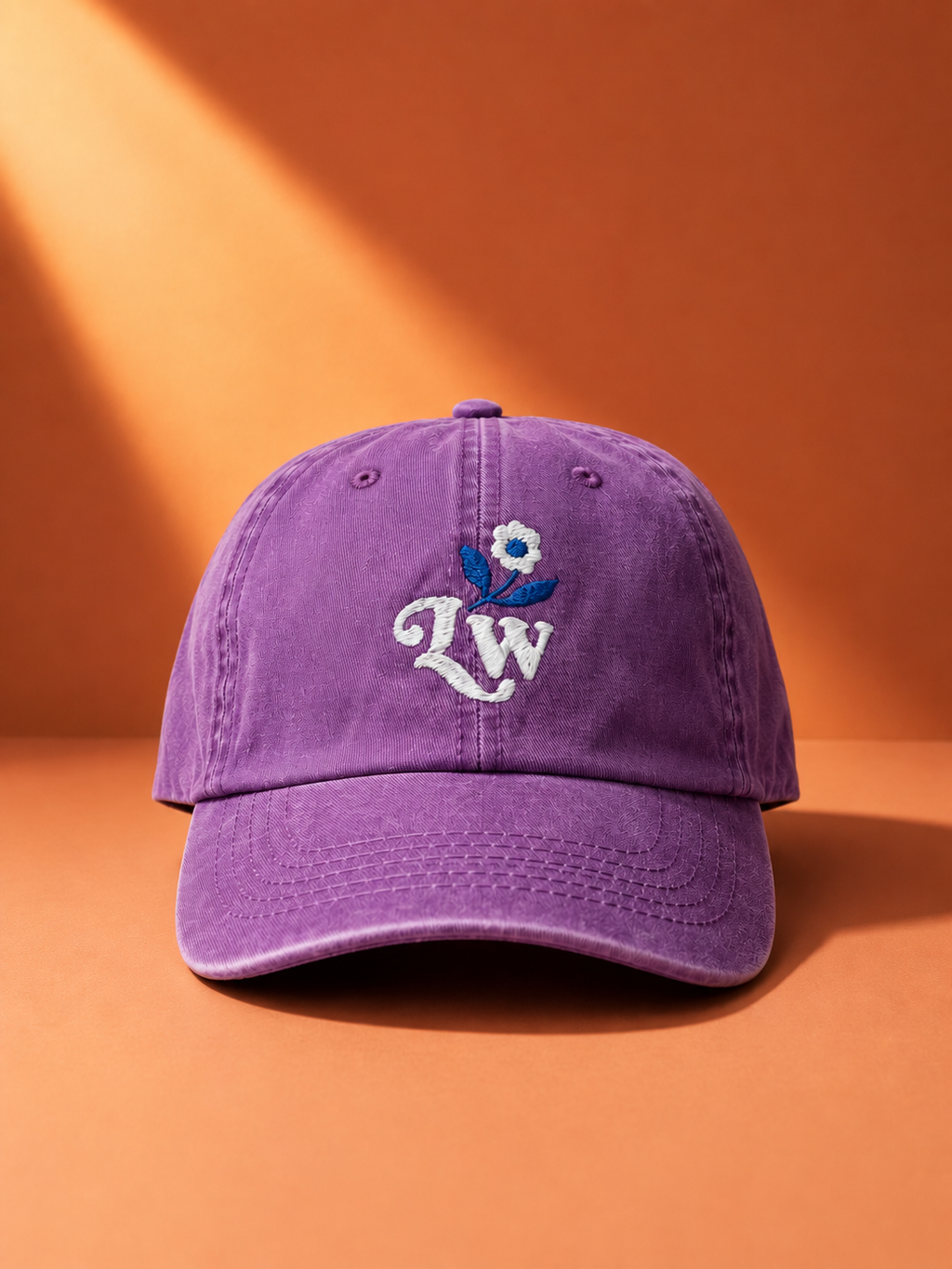 Washed Denim Caps - Purple